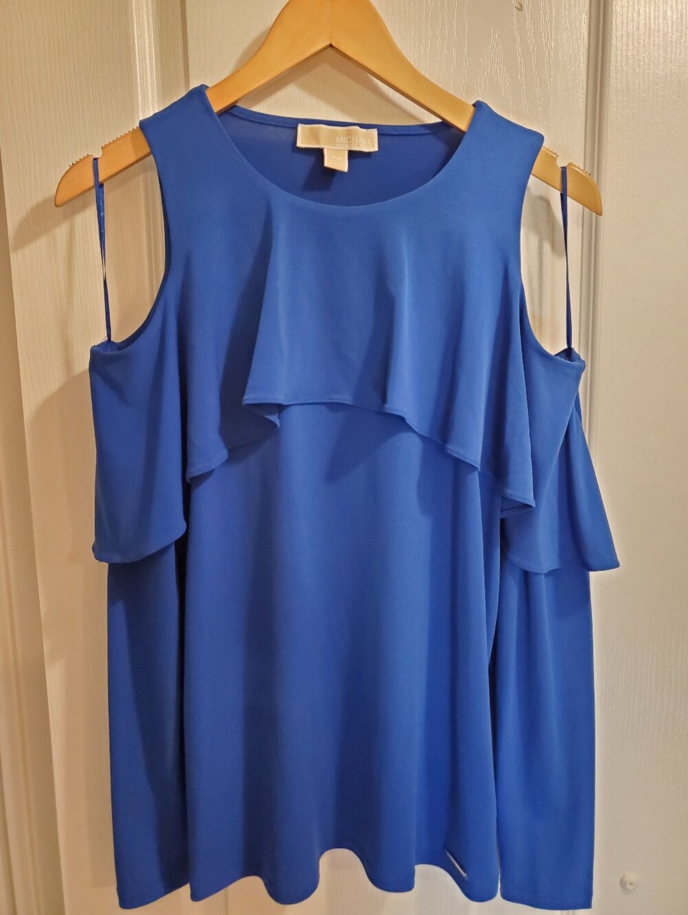 Michael Kors Cold Shoulder Ruffle Top